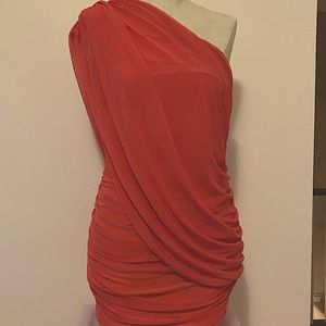Coral rushed blouse or mini dress